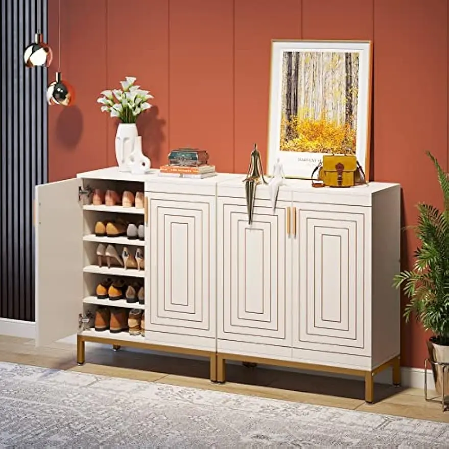 Shoe Cabinet with Doors, 20 Pairs Entryway Shoe Storage Cabinet Modern Storage Organizer for Closet, Living Room, Bedroom - Image 4