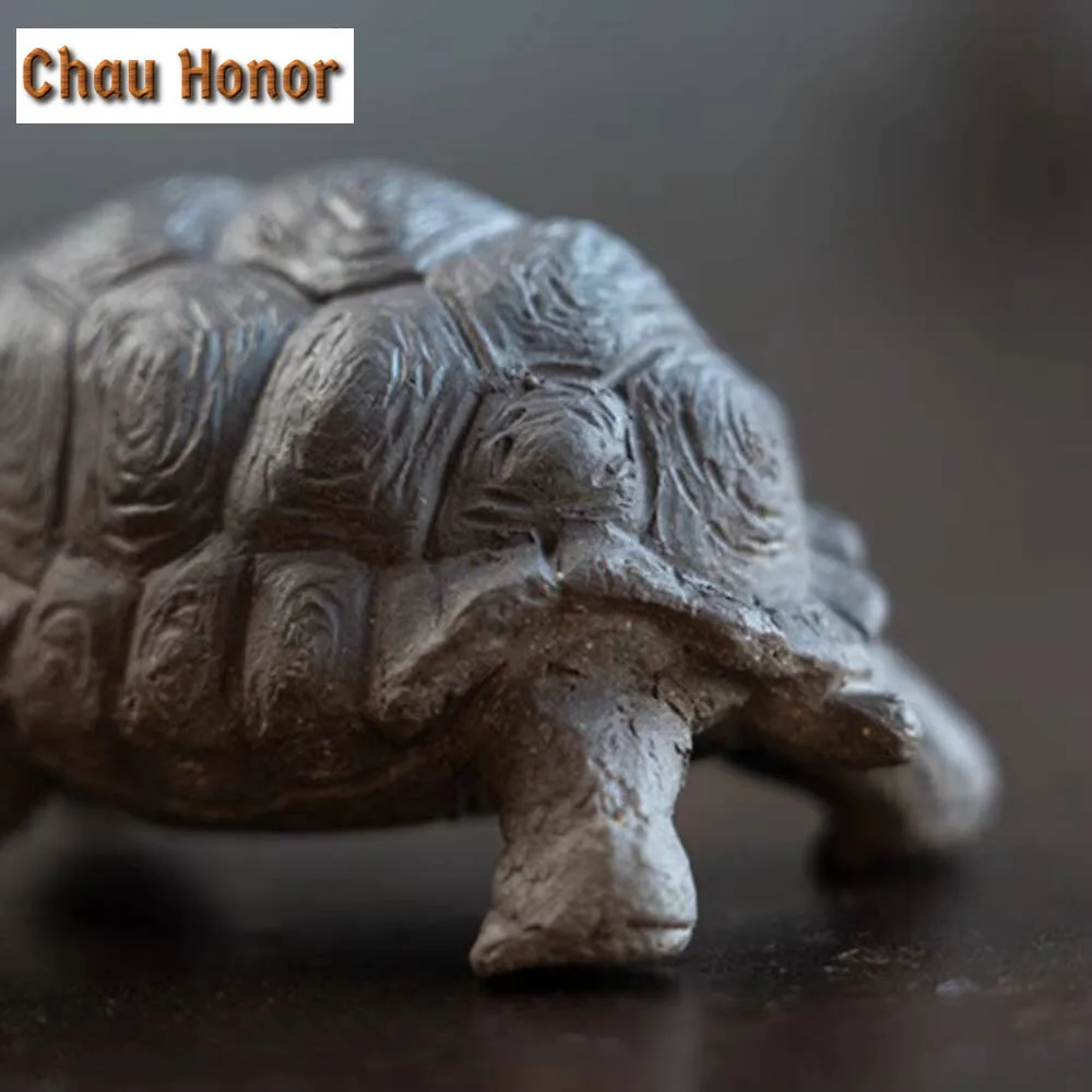 Yixing Zisha Rich Tortoise Tea Pet Handmade Turtle Tea Figurine Zisha Sculpture Tea Ceremony Tea Statue Kung Fu Teaware  Craft