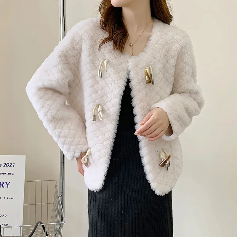 

2024 [Sell out but not make up]Cloud Sheep Fleece Coat Women's All Wool Fur Integrated Lamb Fur Grass Young Coat