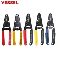 VESSEL Muti-Purpose Wire Stripper with Manual Thread Cutter for Solid Wire, Stranded Sire Japan Hand Tools No.3500E Series 1