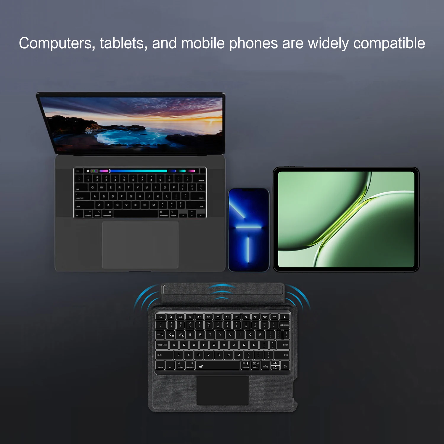 Premium Magic Smart Keyboard Cover with Backlit TouchPad