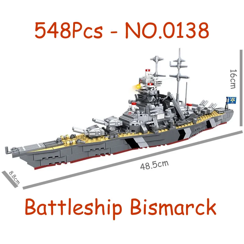 Woma Building Blocks World War II Battleship Bismarck 548PCS For 69