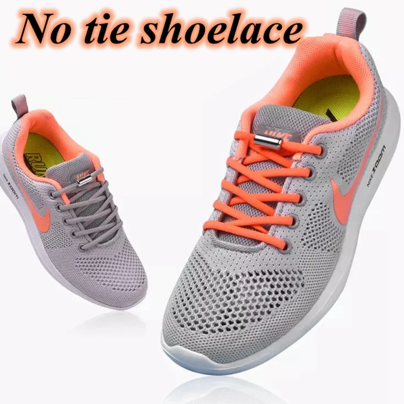 1Pair No tie Shoelaces Round Elastic Shoe Laces For Kids and Adult Sneakers Shoelace Quick Lazy Laces 21 Color Shoestrings image_1