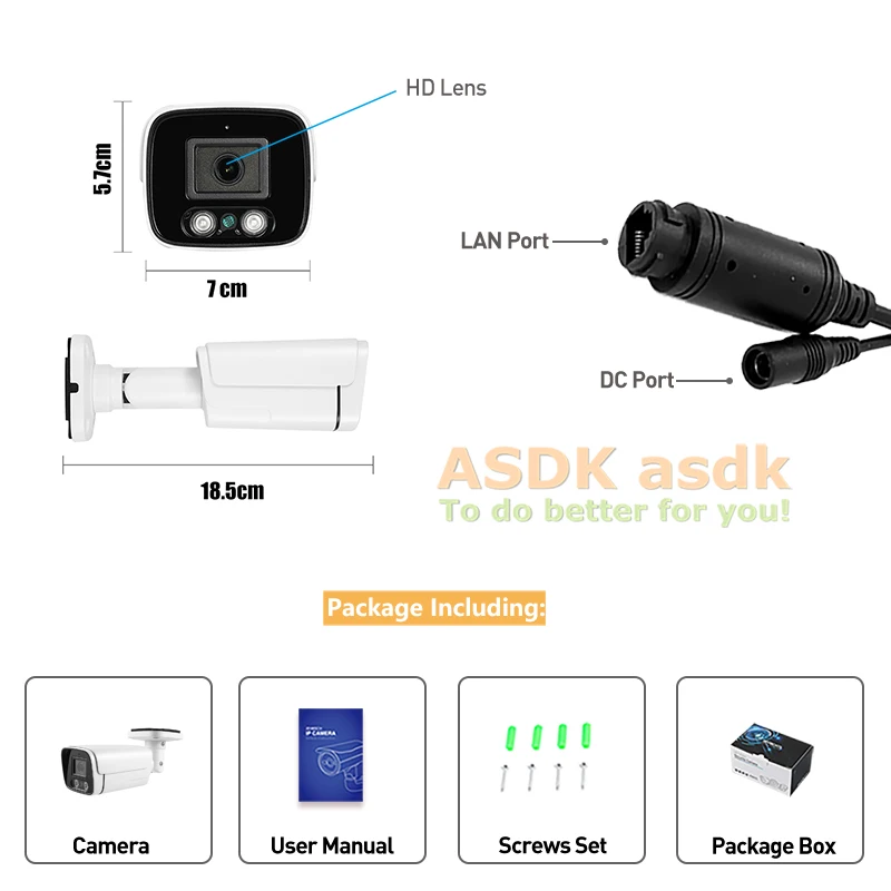 4K 8MP IP66 Waterproof Bullet Outdoor IP Camera, 5MP IP Surveillance Camera Clear Night VisionSecurity Night CCTV System Cam 5