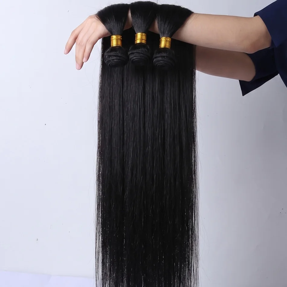 Indian 30 Inch Raw Virgin Unprocessed Human Hair Extensions Silky Bone Straight 3 4 5 Bundles Double Weft Bulk Braiding Hair