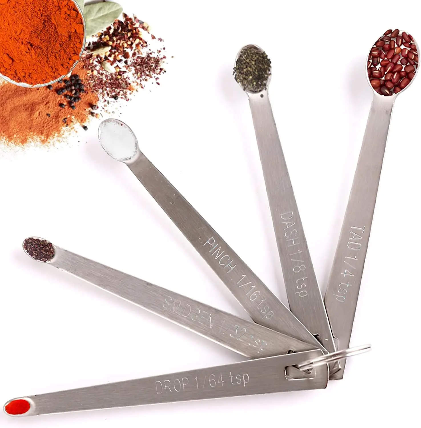 Measuring Spoons Set 5 Pcs Small Stainless Steel Mini Measuring Spoons