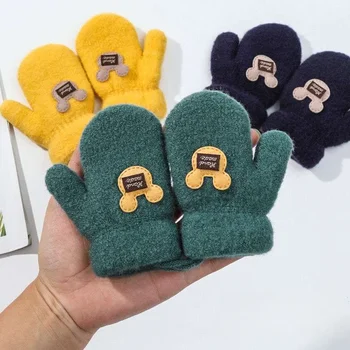 Nuovo 1-6 anni Guanti per bambini Neonati Bambini Guanti invernali Mohair Peluche Guanti spessi per ragazze dei ragazzi Accessori per bambini