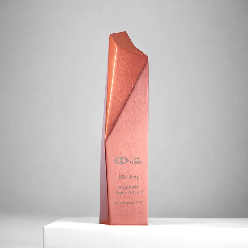 Customization Premium Art Metal Trophy Enterprise Excellent Employee Award, Aluminum Alloy Trophy Engraving Home Decoration, 1Pc