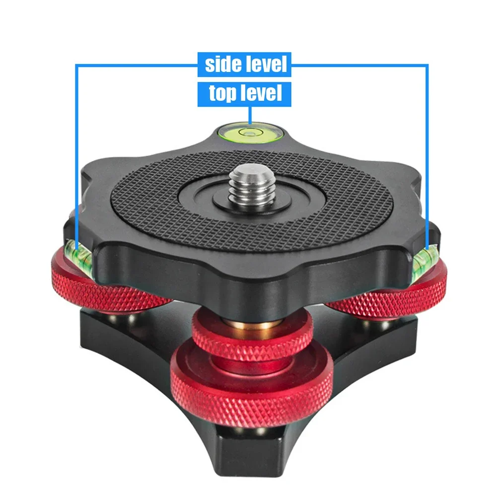 Universal Tripod Quick Leveling Base Aluminum Alloy Level Adjustment Base Panning Level Plate For Most Cameras leveling base mount