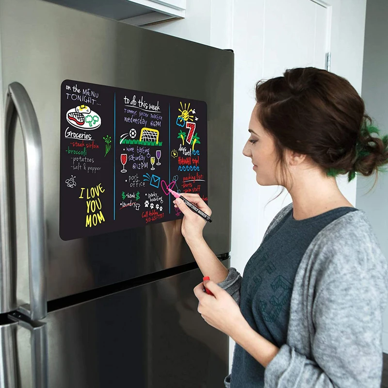 A4 Magnetic Blackboard Sticker for Refrigerator Dry Wet Erase Chalkboard Message Board Memo Sticker
