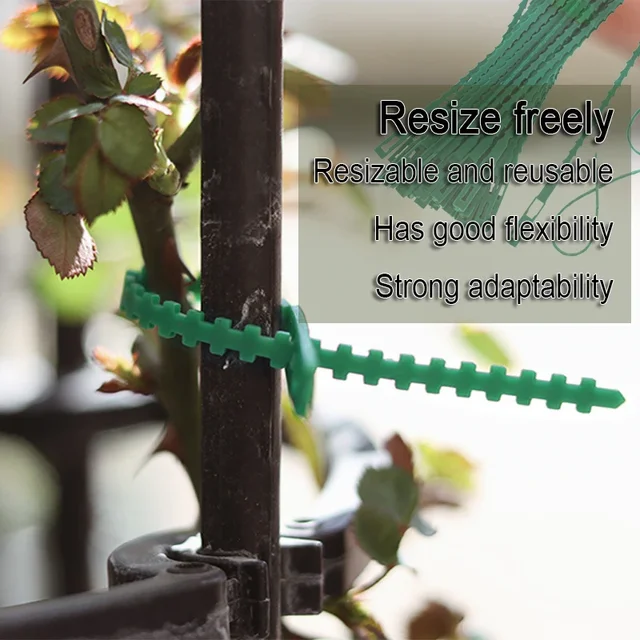 25/50/100Pcs Reusable Garden Cable Ties Adjustable Plastic Cable Ties Tools Plant Support Shrubs Fastener Tree Locking Nylon 3