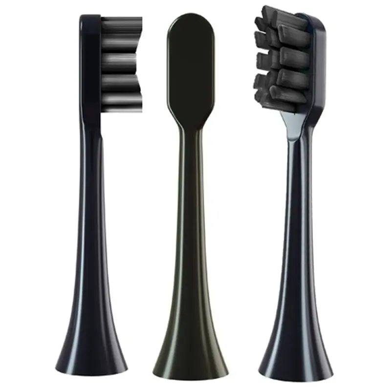 (ABUB) 4개 다른 색상의 칫솔 헤드 부드러운 강모 전동 교체용