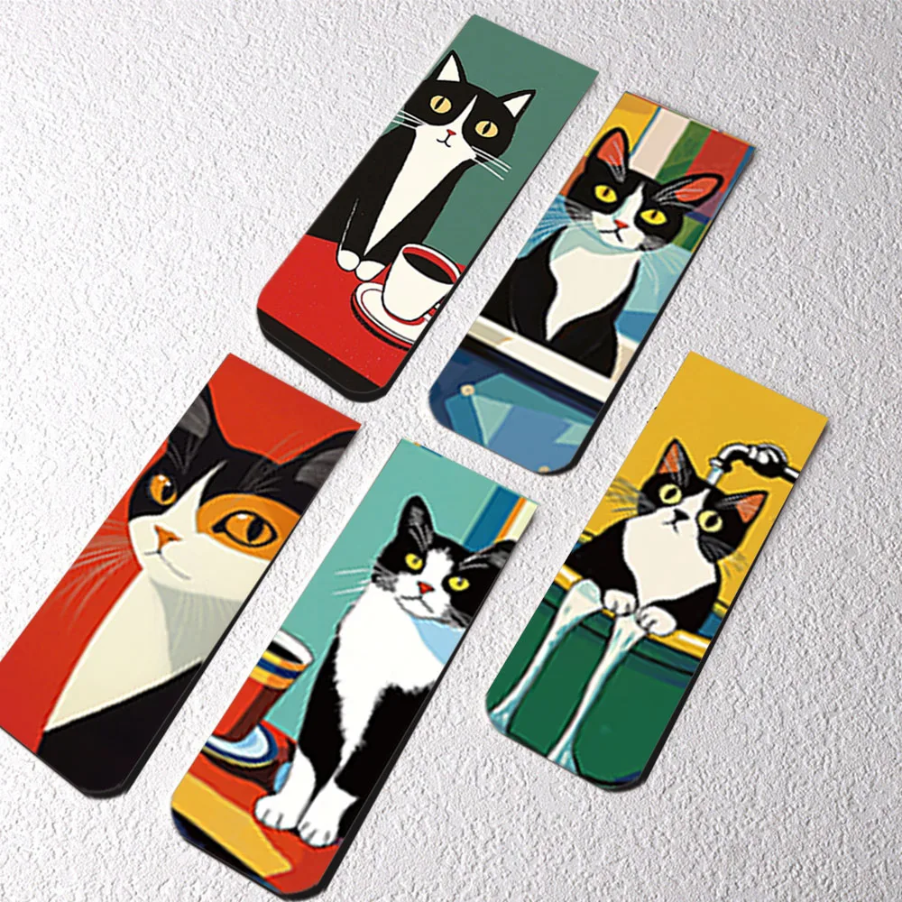 Cat Magnetic Bookmarks Student Supplies Books Interpage Decoration 5PCS