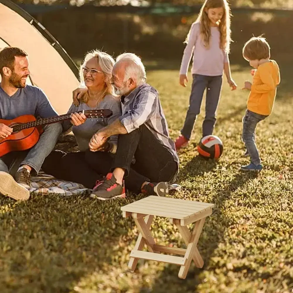 Description Picture 2 of itemPortable Folding Stool Wooden Stool Chair Lightweight Fold-up Step Stool Heavy Duty Folding Foot Rest For Outdoor Hiking