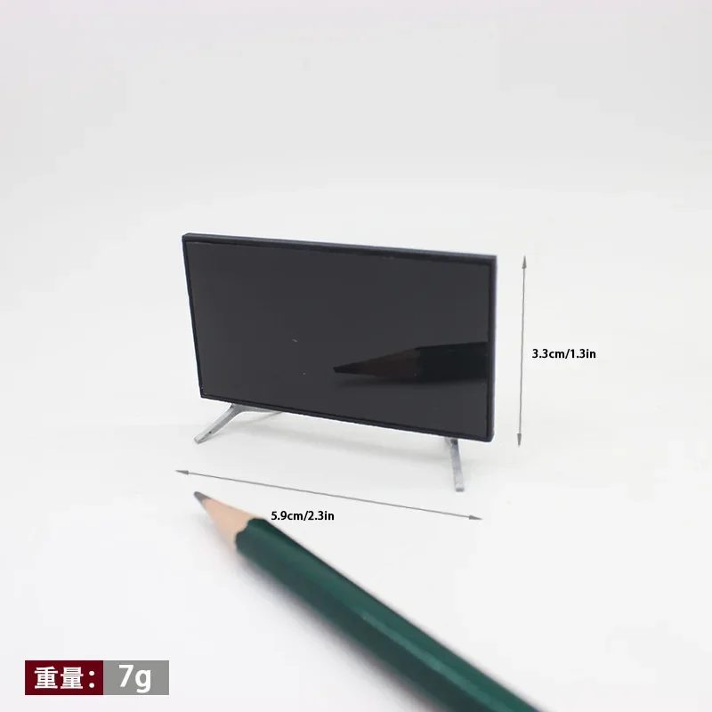 1/12 Scale Miniature TV with Stand - Dollhouse Accessory for Home Decor, Realistic Model for DIY Crafts & Gifts Small Ornament 6
