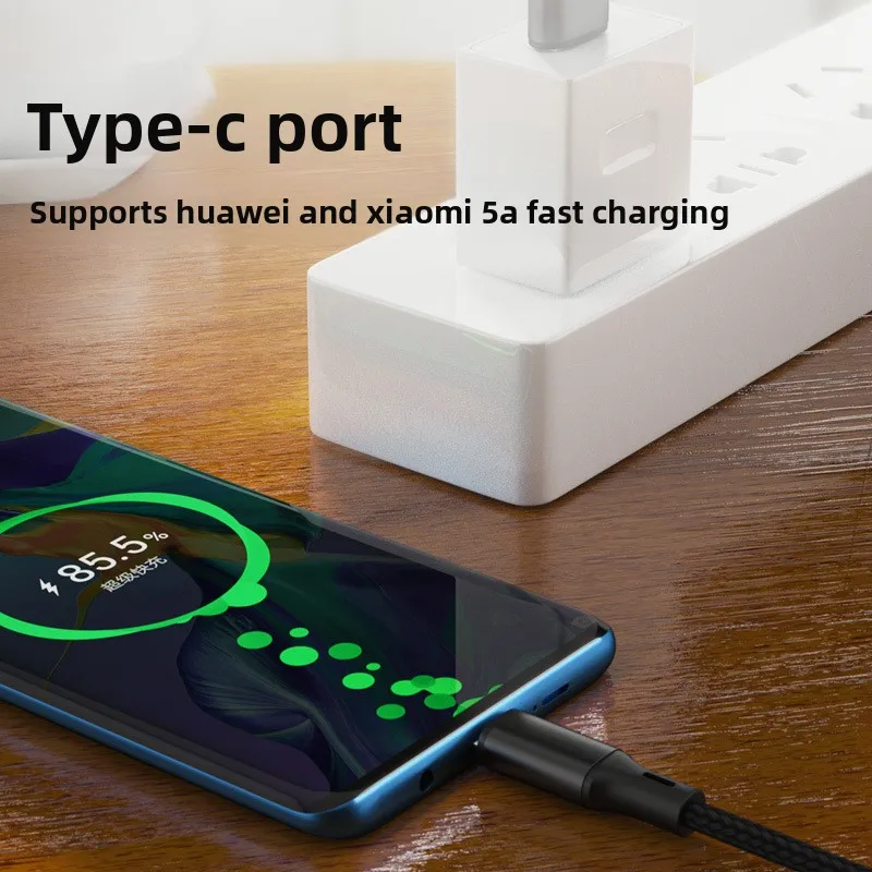 Dual USB-C Splitter Cable with Quick Charge & High-Speed Data Transfer