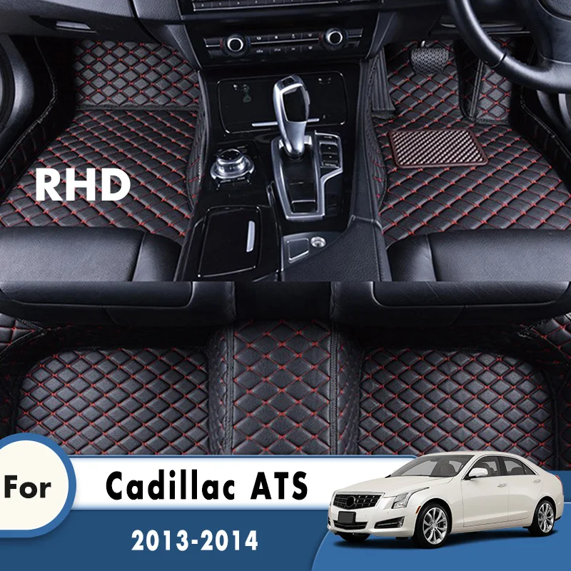 

RHD Car Floor Mats For Cadillac ATS 2013 2014 Carpets Auto Parts Interior Rugs Pedals Covers Custom Foot Waterproof Accessories