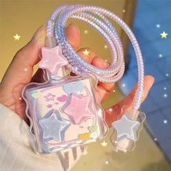 Kawaii Cute 3D Star Love Heart Border USB Protector Cover (For 18 20W)