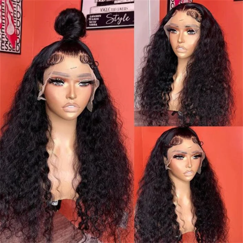 

180 Density 26 inch Soft Kinky Curly Long Deep Lace Front Wigs For Balck Women with Babyhair PrePlucked Daily Wear Glueless Wigs