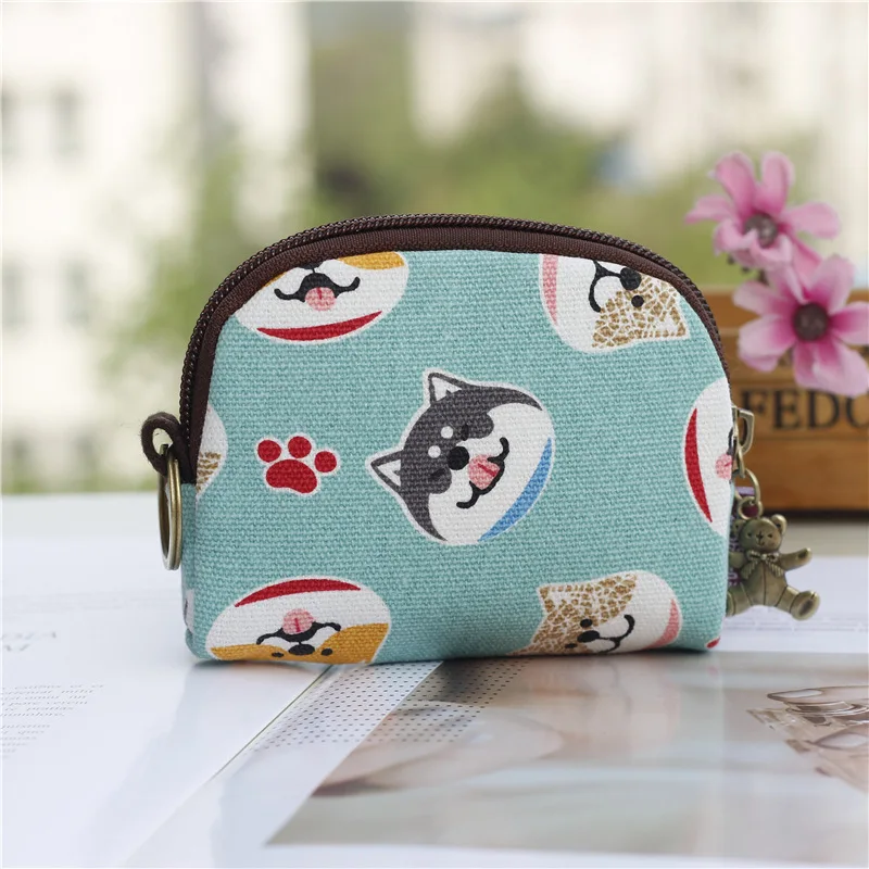 Handmade Three Fold Fabric Wallet Women Men Simple Short Zipper Purses for Teens Personality Multi function