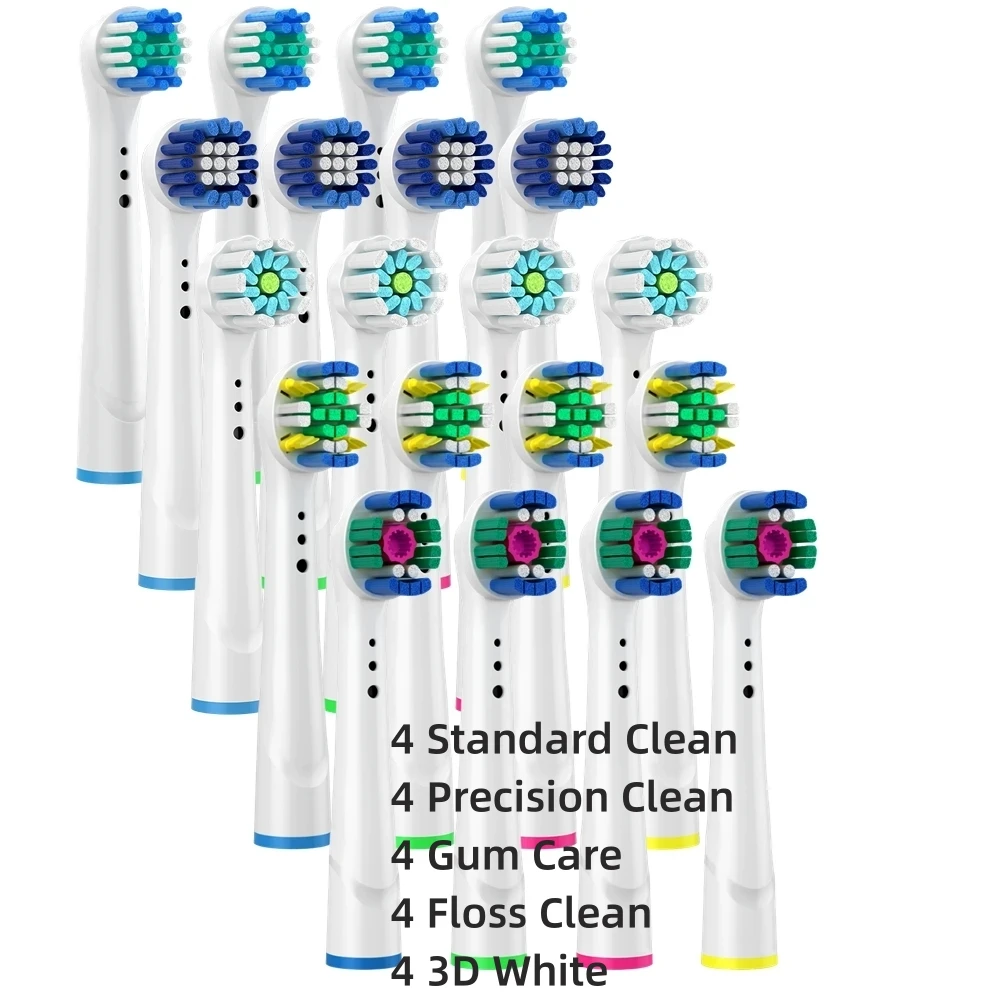 Ricariche Per Testina Assortite Da 20 Pezzi Compatibili Con Testine Di Ricambio Per Spazzolino Da Denti Oralb Per Spazzolini Elettrici Oral B Braun