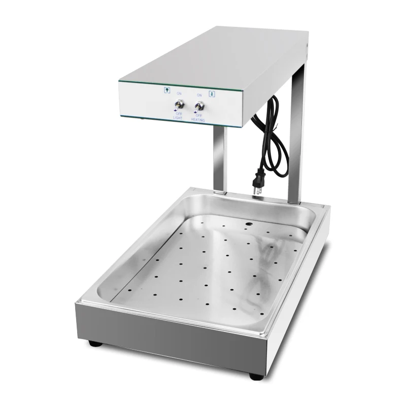 프렌치 프라이 워머 덤프 스테이션 열 램프, 식품 독립형 스테인리스 스틸 치킨 양파 링, 상업용 가정용