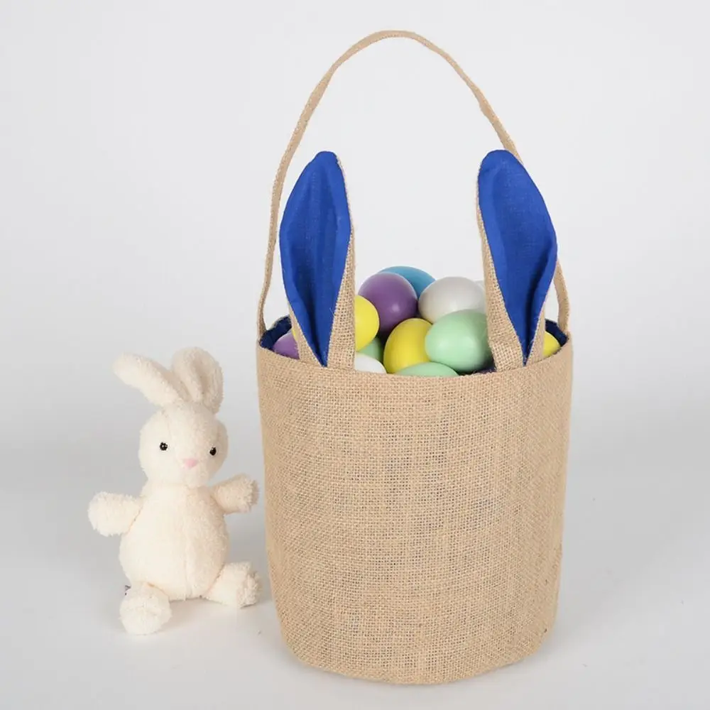 

Party Rabbit Ear Gift Pouch For Children Kids With Handle Festival Party Supplies Egg Bags Easter Baskets Bunny Burlap Bags