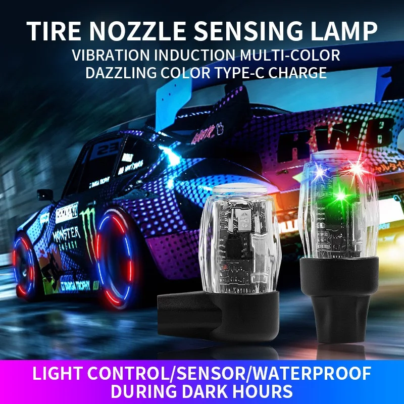 Valve Stem Light Light-Sensitive Rechargeable Vibration