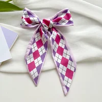 Fashion Skinny Silk Scarf for Women Floral Hair Ribbons Headbands Bandana Female Bag Wrist Wrap Neckerchief Foulard Neck Ties 6