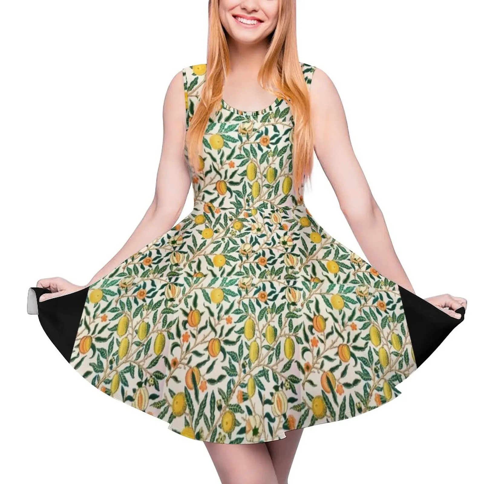 

William Morris Pattern - Fruits Round Neck Dress party dress women elegant luxury dress korean style