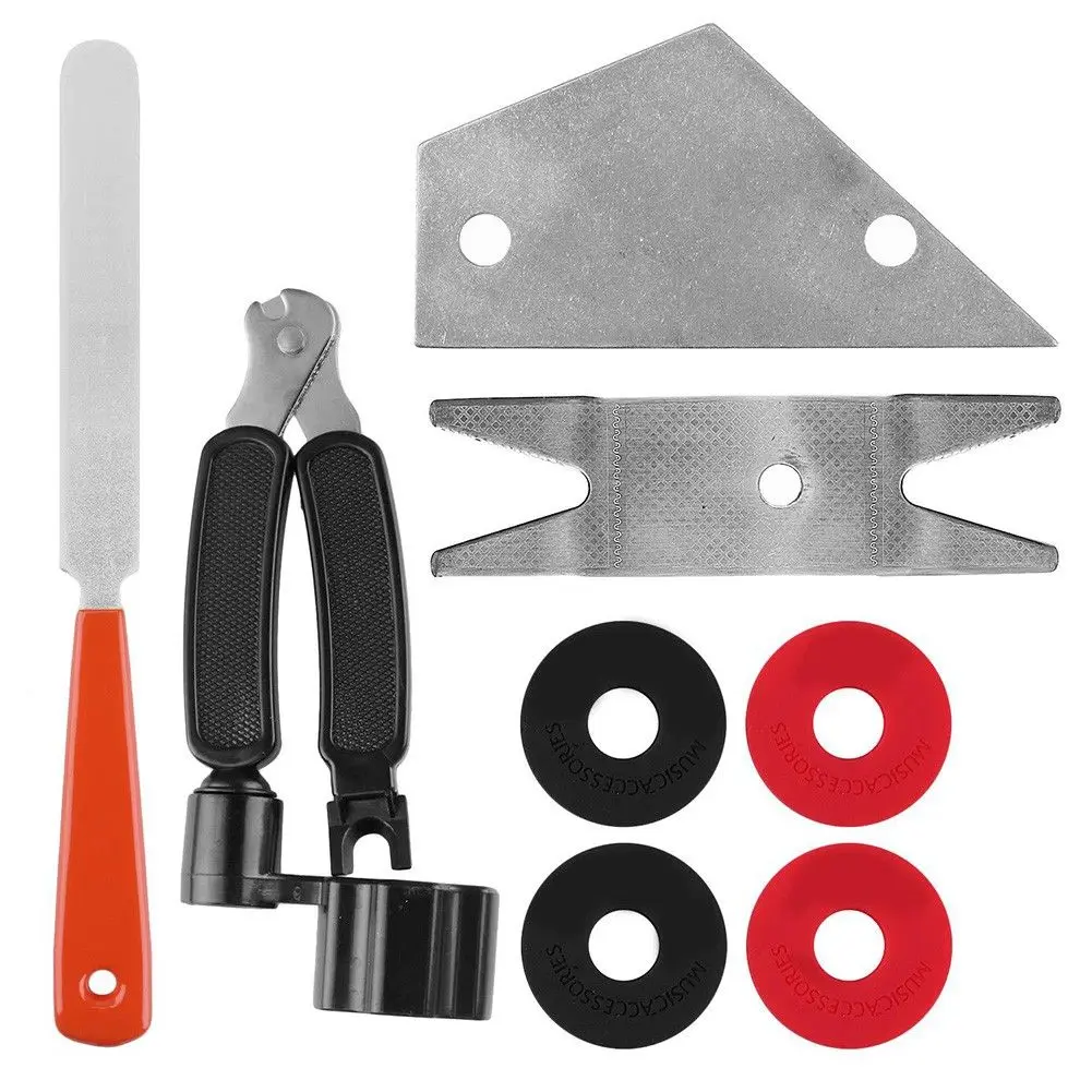 Guitar Tool Kit Repairing Maintenance Tools Guitar Care 3 in 1 String Winder Leveling Action Ruler Fret Sanding File Set 20PCS