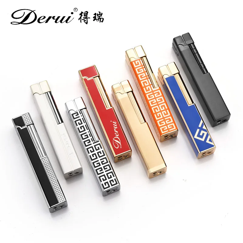 

Metal Mini Long Strip Flame Butane Gas LighterRecirculating InflatableSide Slip Sand Wheel IgnitionHigh-end Gadgets for Ladies