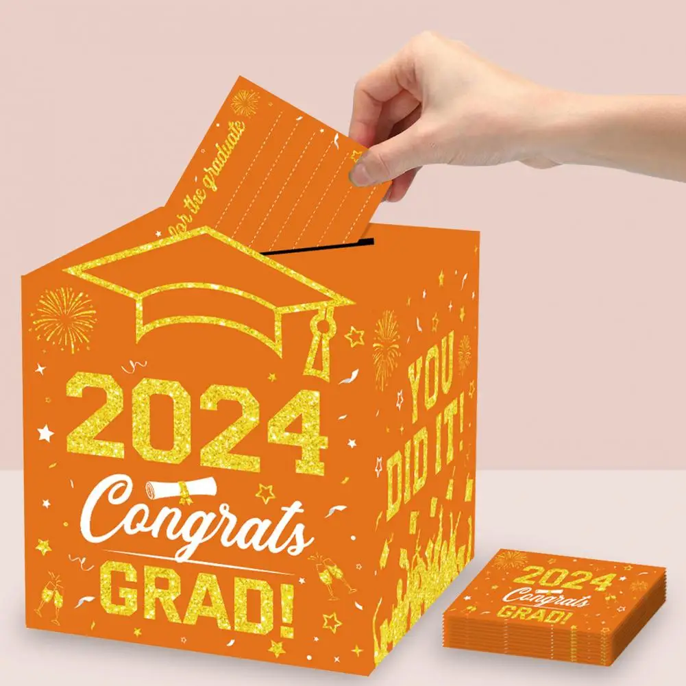 

Card Box Graduation Party Card Box Holder Foldable Cardboard Decoration for Congrats Grad Grad Parties Easy Assembly Graduation