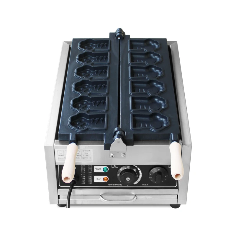 Electric 6Pcs Cat Bear Tiger Paw Waffle Machine Electric Cute Cat Claw Shaped Waffle Maker Children Snack  Commercial Appliance