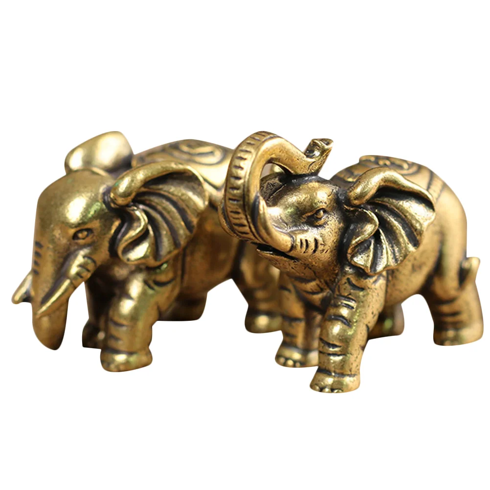 

Elephant Figurines Brass Elephant Statue Miniature Elephant Figures Tiny Elephant Sculptures Office Desktop Bookshelf