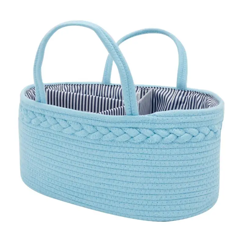

Baby Diaper Storage Box 100 Cotton Rope Baby Room Diaper Basket Diaper Storage Box For Wet Wipes Toy Organizer Nappy Bag