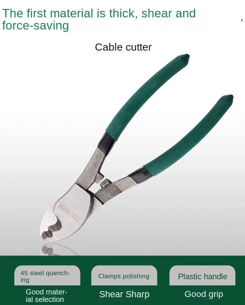 S9e1617d682cd432f92d990eb3ec7af24n Cable Cutter 6/8/10 Inch Multifunctional Electrician Pliers Stripping Cutting Hand Tools Wire and Tool Manual Mallzona