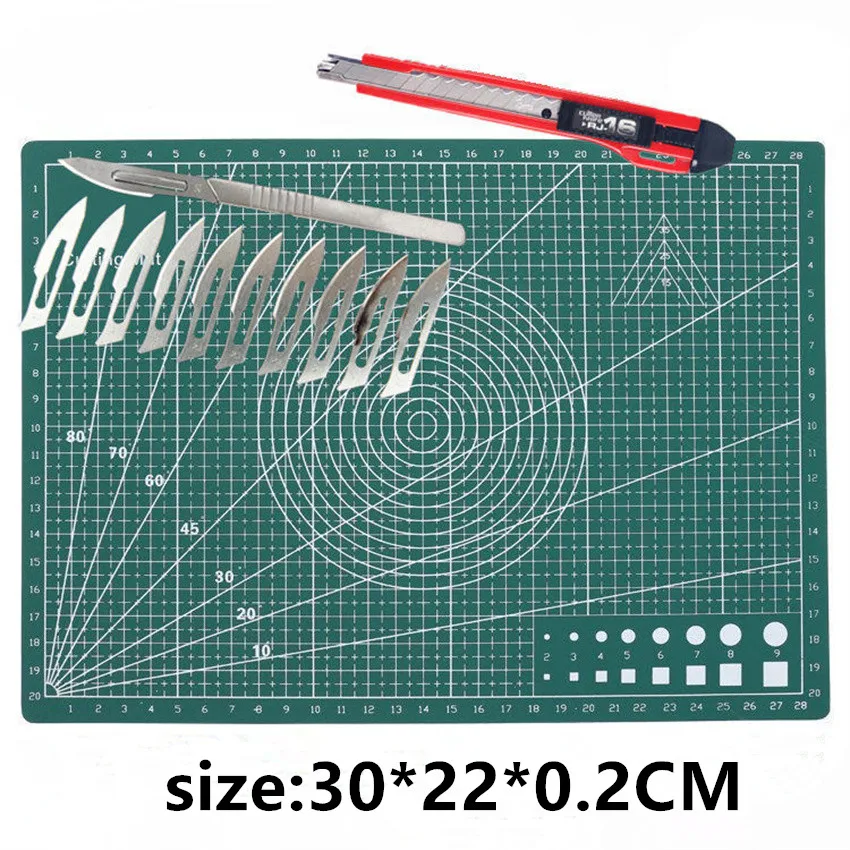 Table Tennis Racket Rubber Cutting Board Cutting Knife Mat 30*22CM