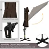 Offset Patio Umbrella with Base, Hanging Aluminum and Steel Cantilever Umbrella with 360° Rotation, Easy Tilt, 5