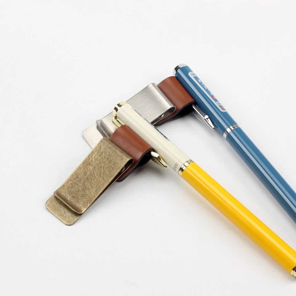 Retro Pure Copper Stainless Steel Pen Clip Multi-purpose Metal Bill Clip Suitable For Notebook Memo Note Sticker Label 1PC pen clip