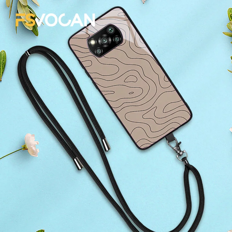 

Lanyard Cord Marble Phone Case For Xiaomi Redmi Note 10 9 8 Pro 8T 9S 8A 9A 9C POCO X3 NFC M3 F3 5G 10S Crossbody Handing Neck