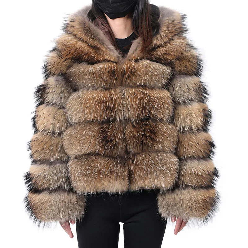 Maomaokong 2022 new Woman Natural Real fur coat Women's winter coats super hot Raccoon fur jacket Female clothing maomaokong 2023 trend new real fur coat natural fox fur women s winter coats short jackets female clothing vests fashion