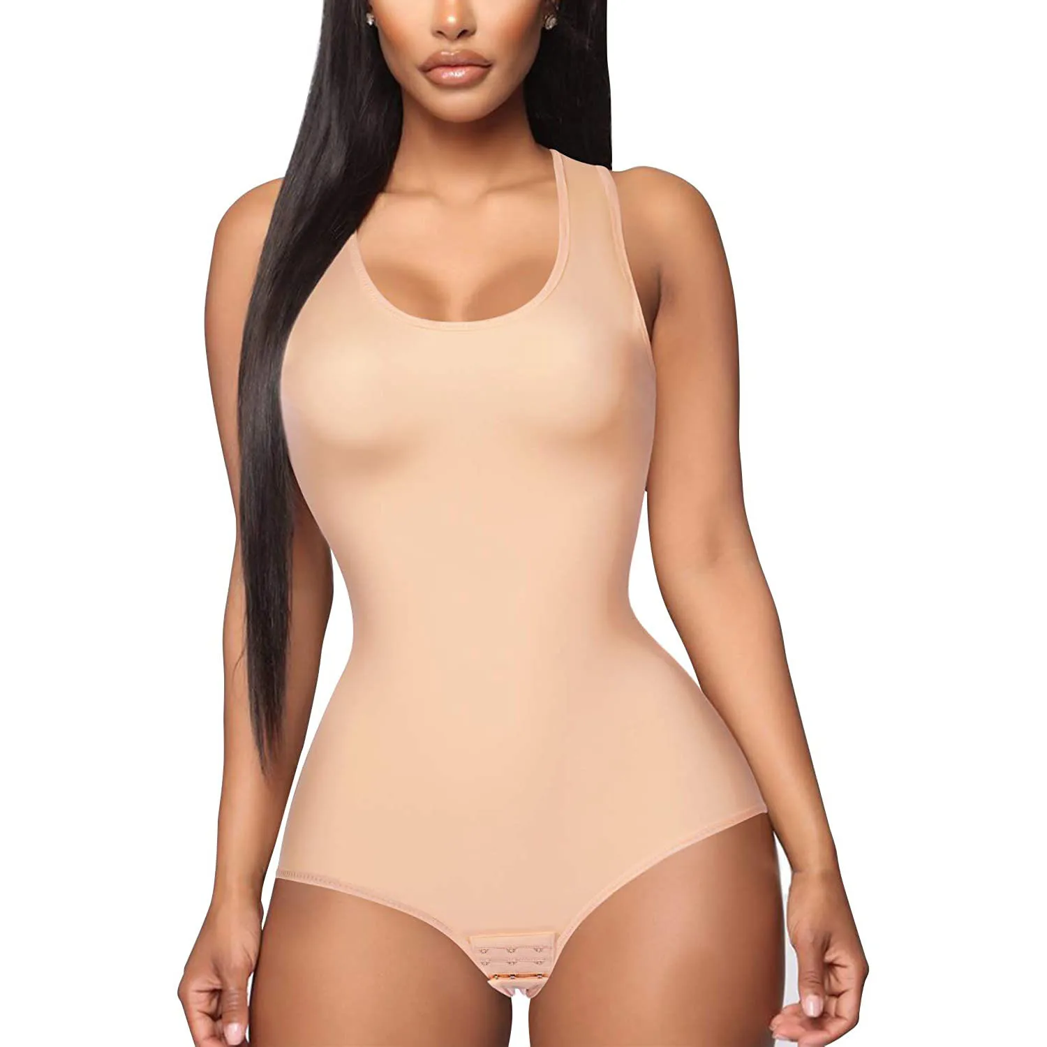 

Shapewear Bodysuit Women Tummy Control Slimming Waist Trainer Corset Modeling Strap Vest Full Body Shaper Scoop Neck Tank Tops