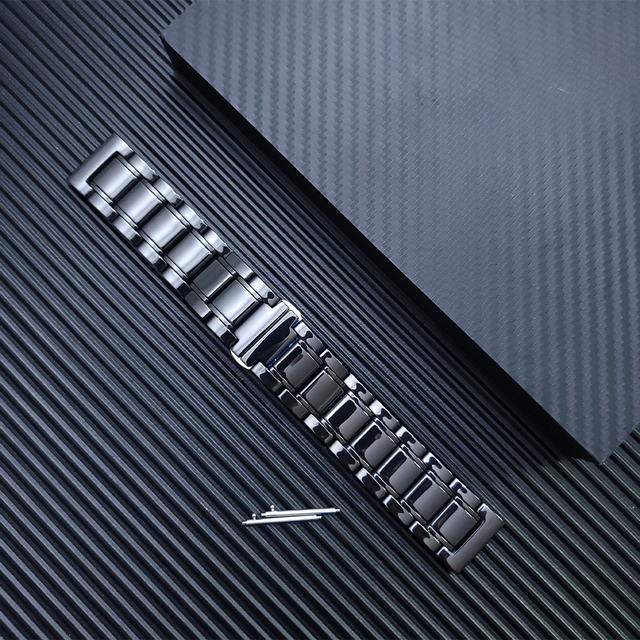 Strap For Samsung Galaxy Watch 3 45mm 41mm Ceramic Stainless Steel Watchband For Galaxy Watch 3 45mm 41 Butterfly Buckle