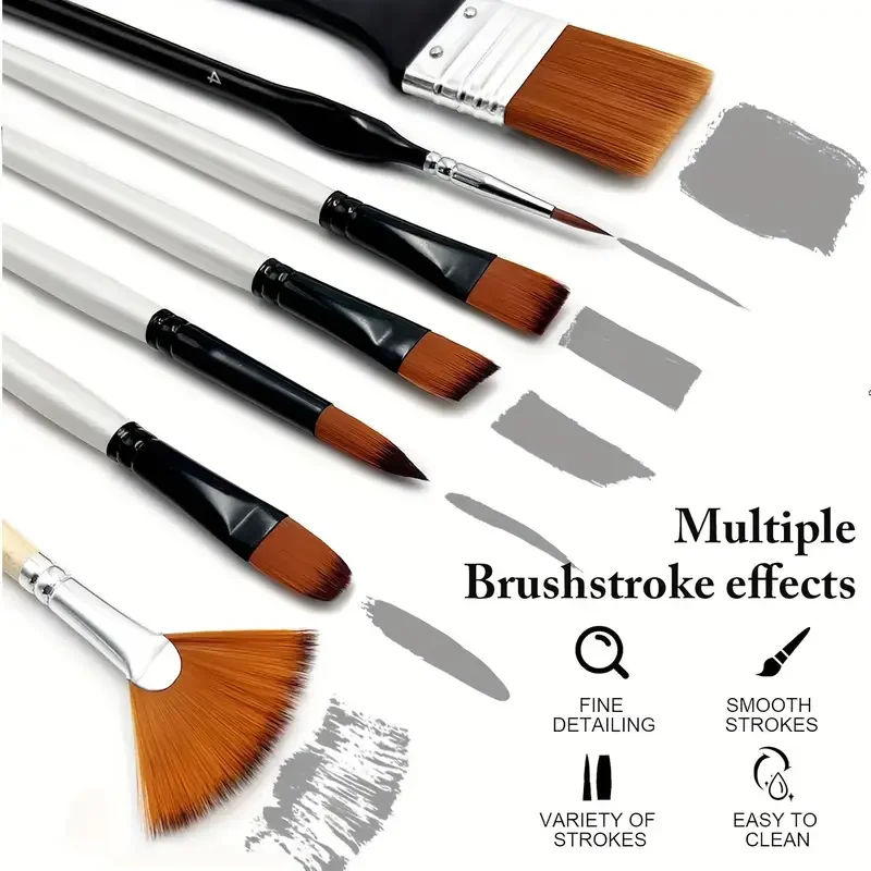 Paint Brushes 32/28pcs Artist Paint Brushes Set Nylon Bristle Round Filbert Flat Fan Angle Detail Brush For Acrylic Oil Watercolor Painting