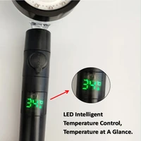 LED Digital Temperature Display Shower Head Temperature Control Colorful Fan Spray Nozzle High Pressure Rainfall Bathroom Shower 2