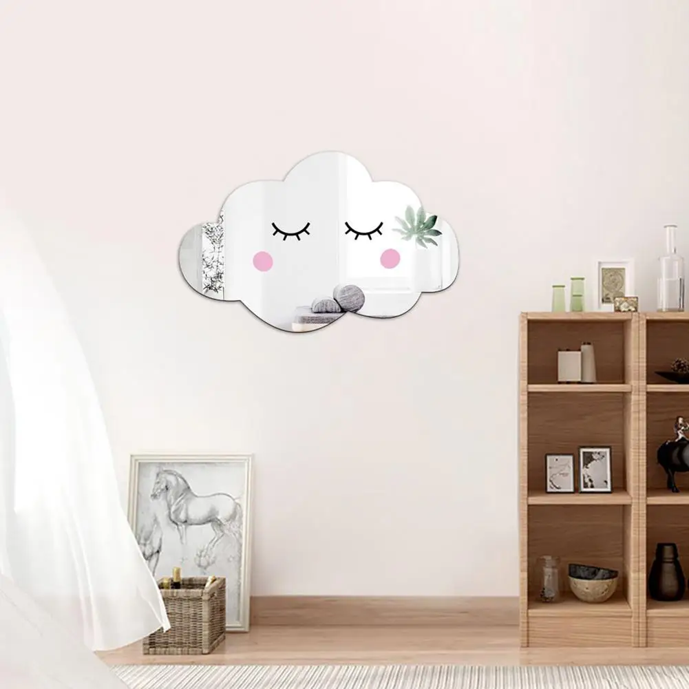 Glass Sticker Acrylic Art Mirror Stickers Innovative Great Animal Cloud Mirror Wall Acrylic Stickers for Bedroom