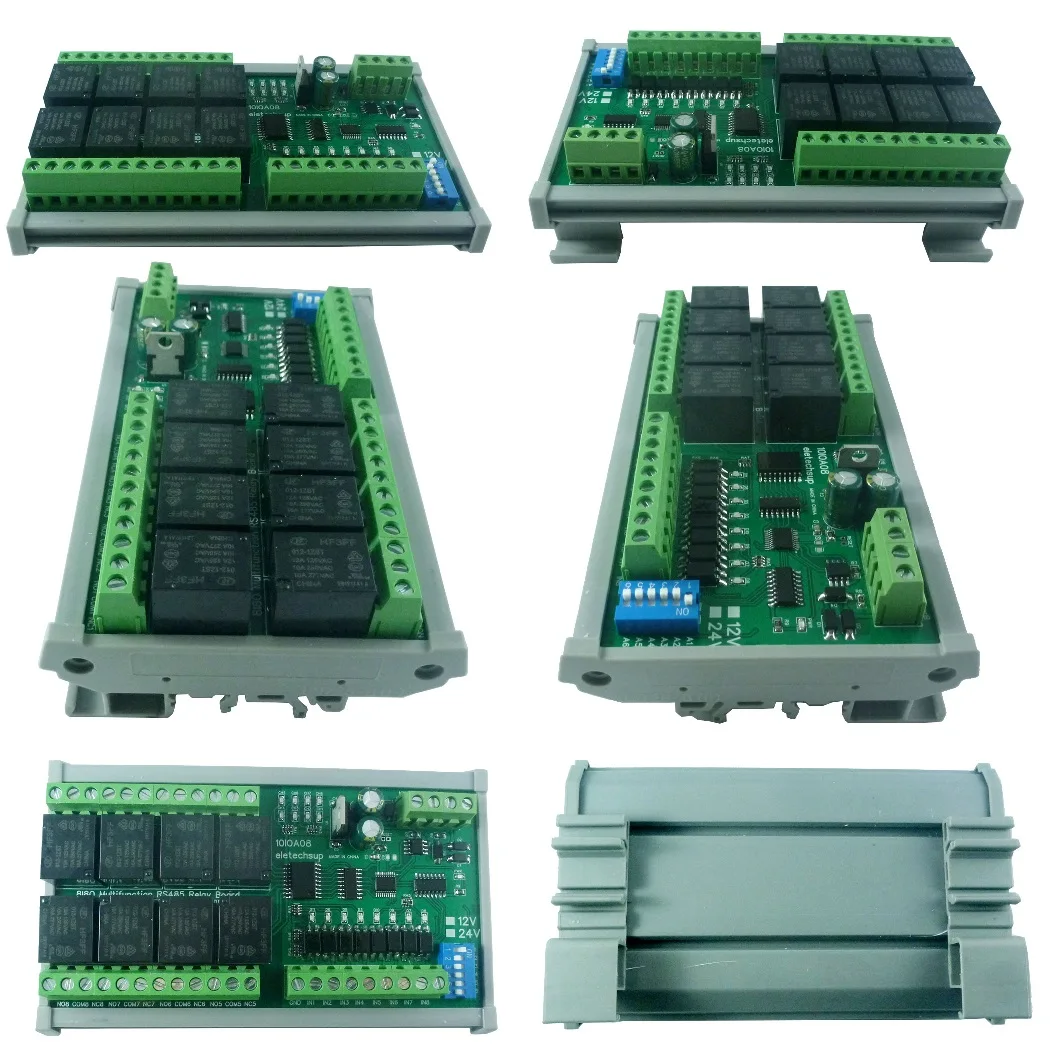 Protocolo Modbus Rtu 8di 8do Rs485 Módulo de Relé 10ioa08 01 05 15 02 03 06 16 Código de Função Novo