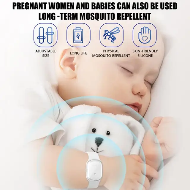 2023 Új Hordozható Elektronikus Ultrahangos Szúnyogriasztó Karkötő Nélkülözhetetlen A Kültéri Kempinghez Időmegjelenítéssel - Image 4