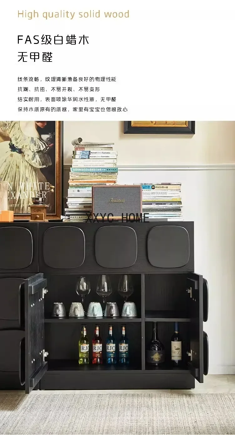 Living Room Entrance Cabinet Designer Drawer-Style Mid-Ancient Black Combination Chest of Drawers